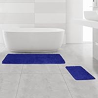 Vista 211 de Yeaban Juego de alfombras de baño verde manzana 2 piezas (20" x 32" y 17" x 24"), tapetes de baño de felpilla gruesa Alfombras de baño absorbentes