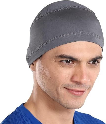 Vista 40 de Forro de casco de refrigeración para hombre, gorra de cráneo de ciclismo, forro de casco de motocicleta Negro