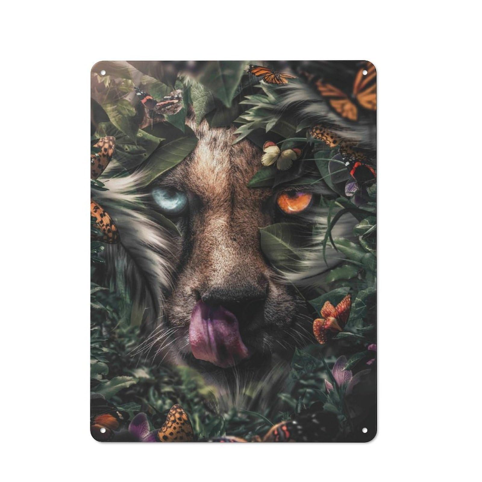 Junmoney Floral Cheetah For Hobby Room Or Studio, Retro-Style Tin Sign 40X30cm, For Room Styling Across Hobby Rooms And Studios