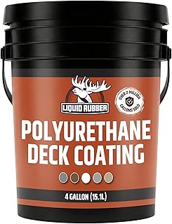 Liquid Rubber Polyurethane Deck Coating - Textured, White, 4 Gallon
