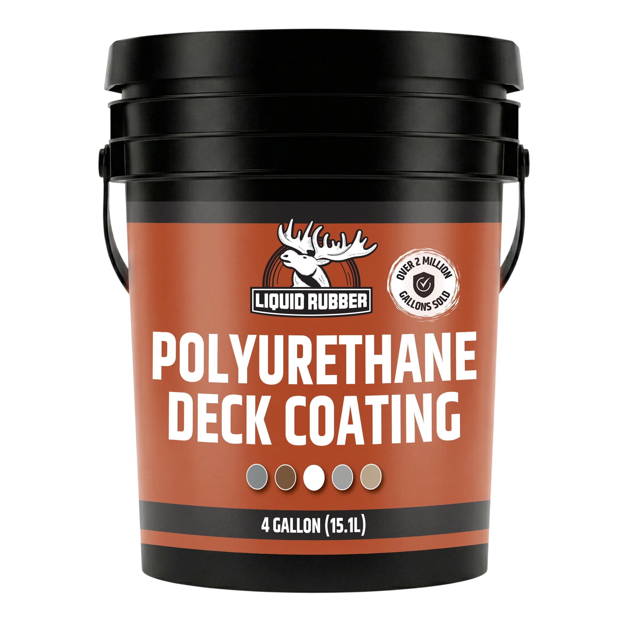 Liquid Rubber Polyurethane Deck Coating - Textured, Saddle Brown, 4 Gallon