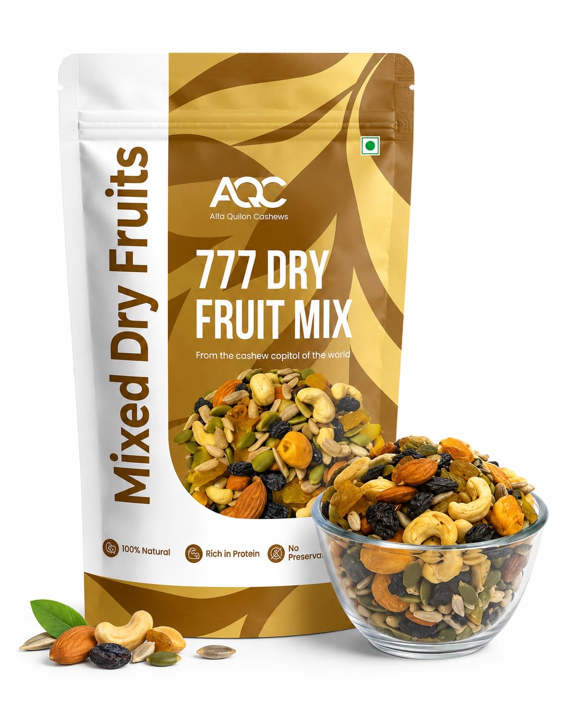 AQC Alfa Quilon 777 Dry Fruit Mix 1kg | Premium Assorted Nuts & Dried Fruits with Almonds, Cashews, Raisins, Seeds & Apricots | Healthy Energy Snack for Daily Use | 100% Natural-image-45