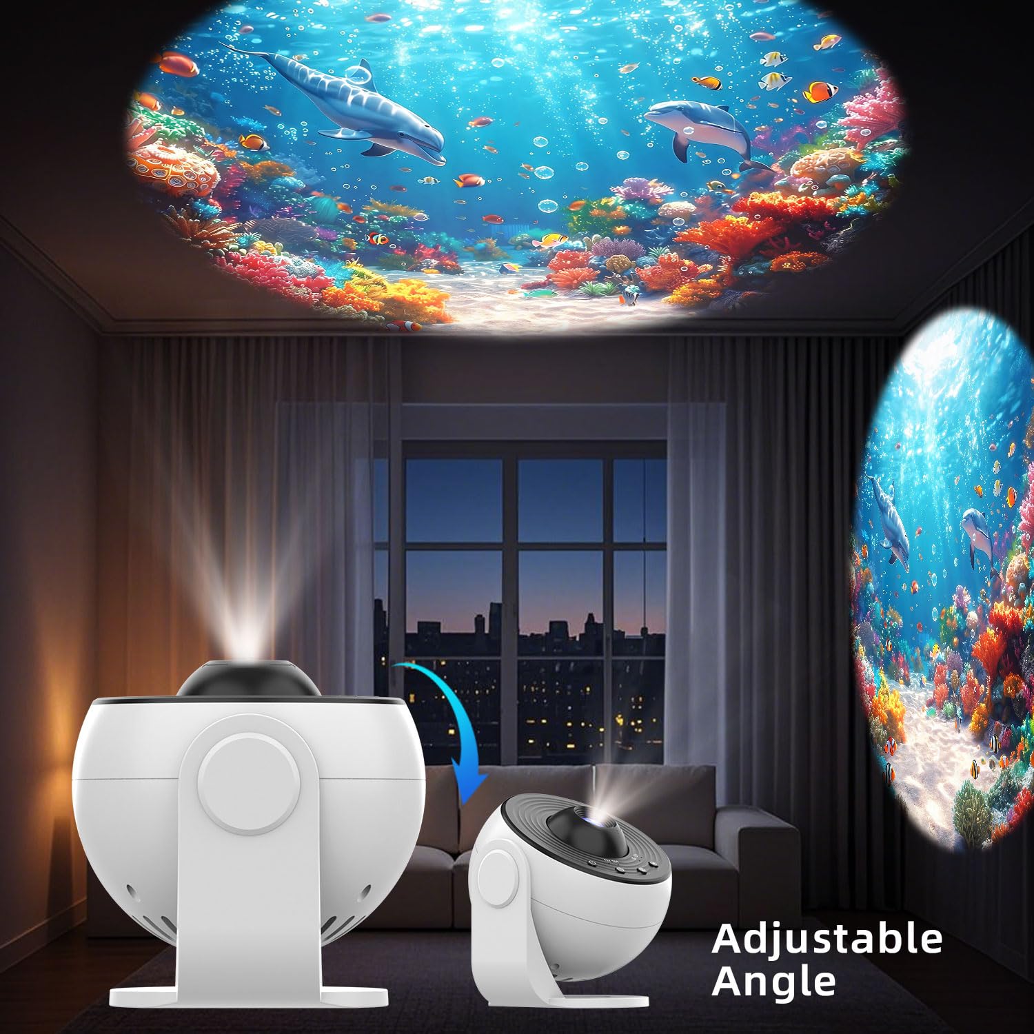 Proiettore Galaxy Pro per camera da letto, proiettore Rusoso Star, 4 K sostituibili, 25 dischi HD Galaxy, rotazione a 360° con timer, luce notturna silenziosa, per camera da letto, luce notturna per