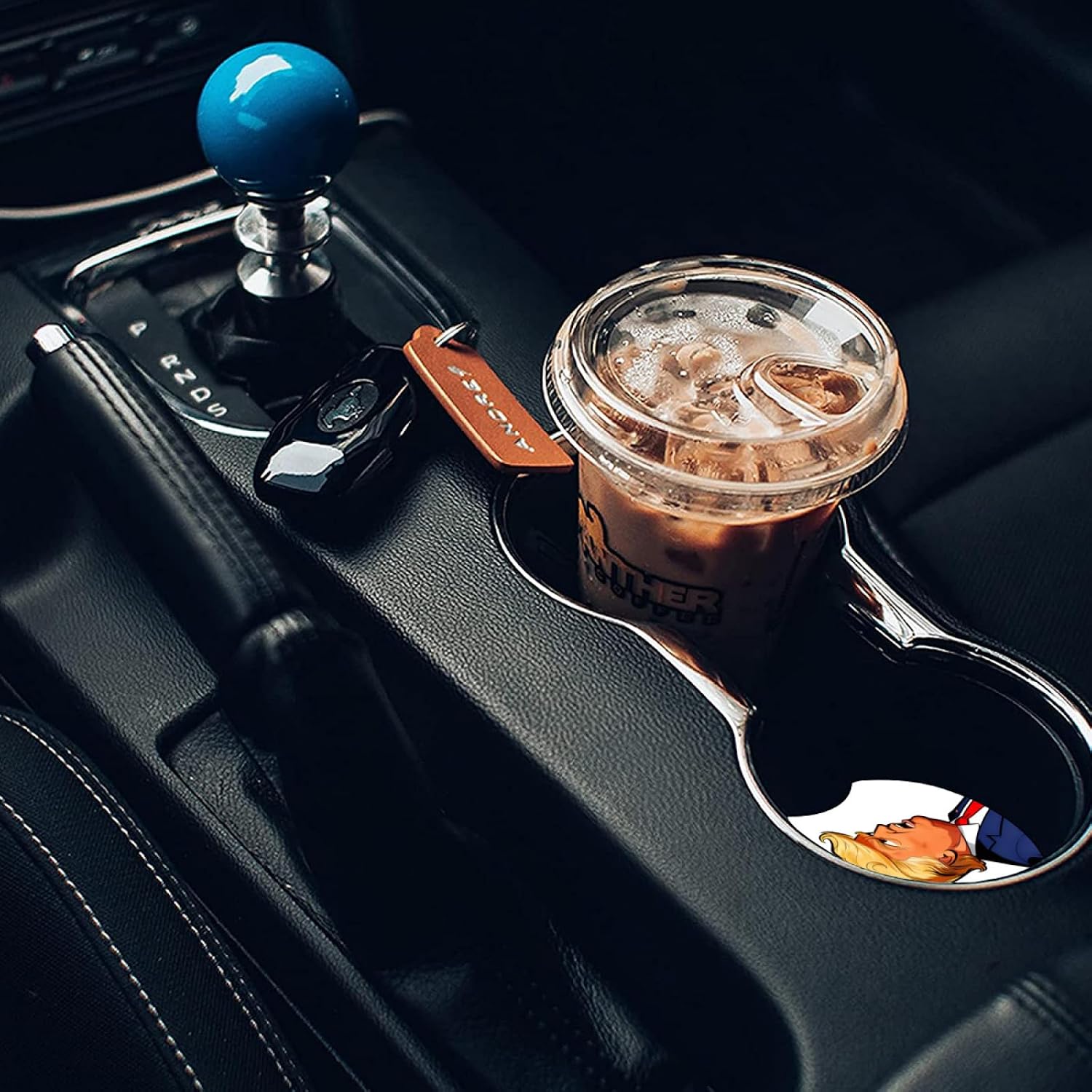 2.56" Presidents Car Coasters Set of 2, Funny Absorbent Ceramic Anti Slip Universal Car Coasters Interior Accessories image 4