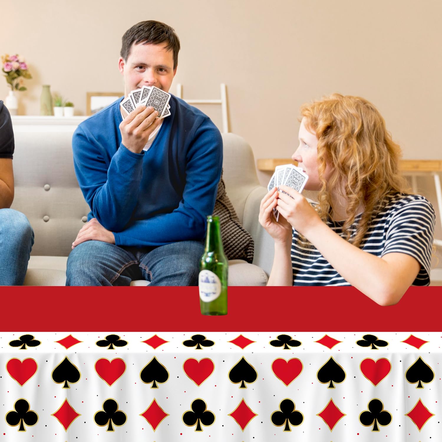 Hosuly Casino-Tischdecken Aus Kunststoff – 3 Stück, 130 X 274 Cm, Wasserdicht, Perfekt Für Poker-Partys & Events