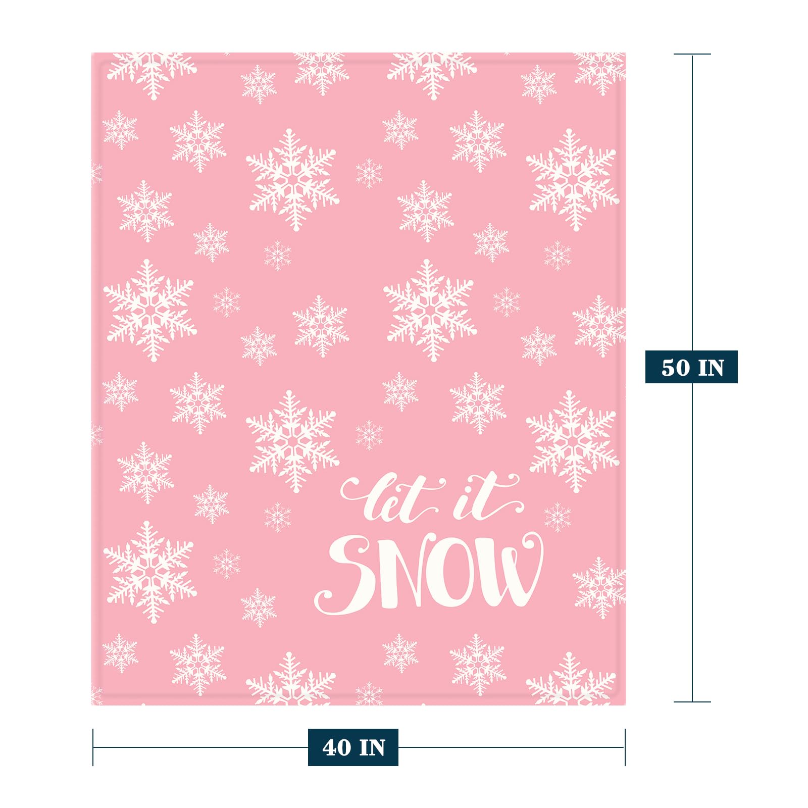 Neatee Living Christmas Kids Throw Blanket Small Pink Christmas Snowflake Blanket Xmas Winter Holiday Blanket for Child Baby Bed Soft Lightweight Fuzzy Plush Fleece Blankets and Throws 40x50
