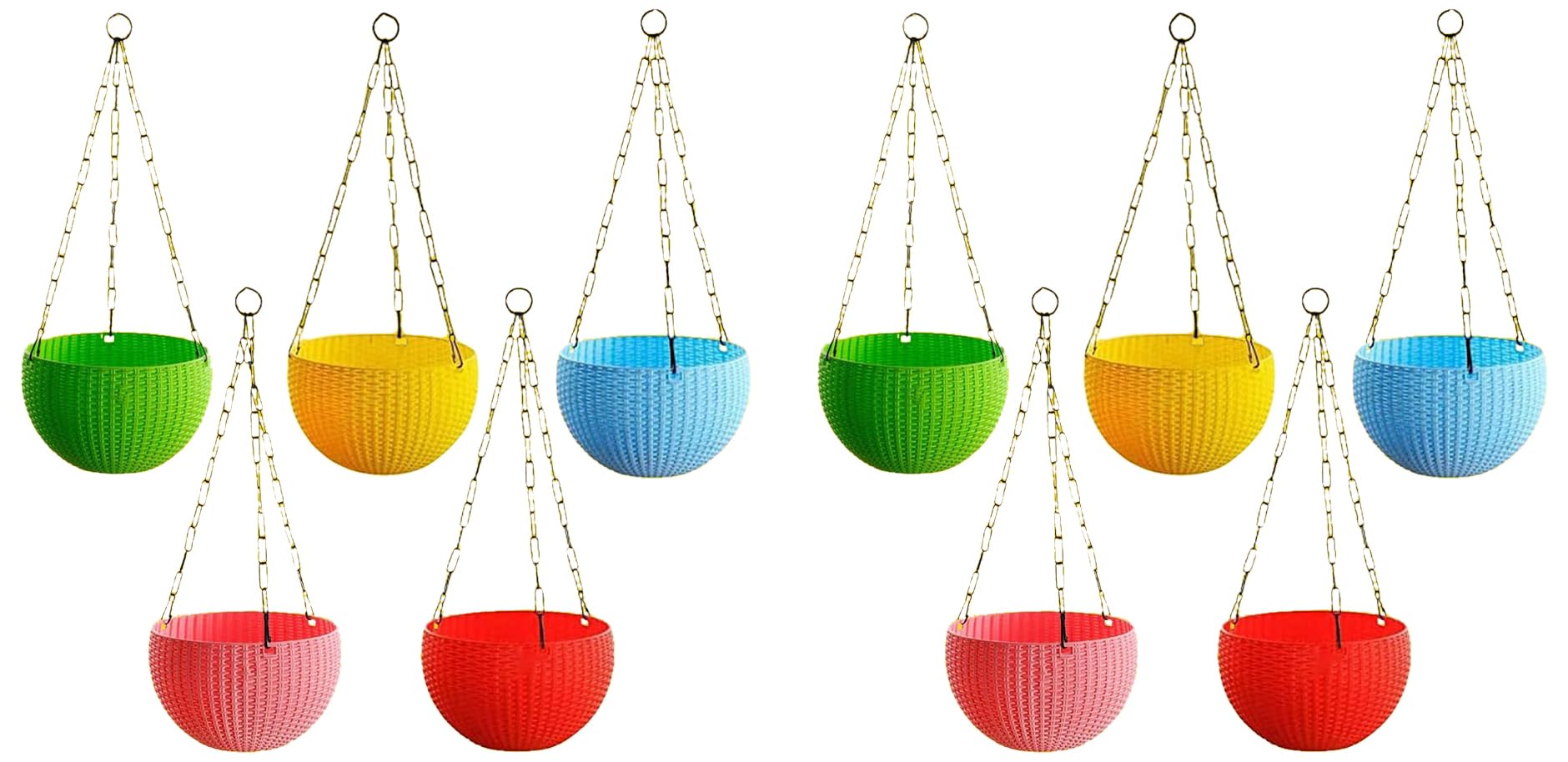 Kraft Seeds by 10CLUB Euro Hanging Planters - 5 Pcs (7 Inch, Multicolor) | Decorative Hanging Pots for House Plants | Hanging Pots for Home & Balcony Garden | Hooked Hanging Pots for Home Garden (B0CL4395VX) Amazon Price History, Amazon Price Tracker