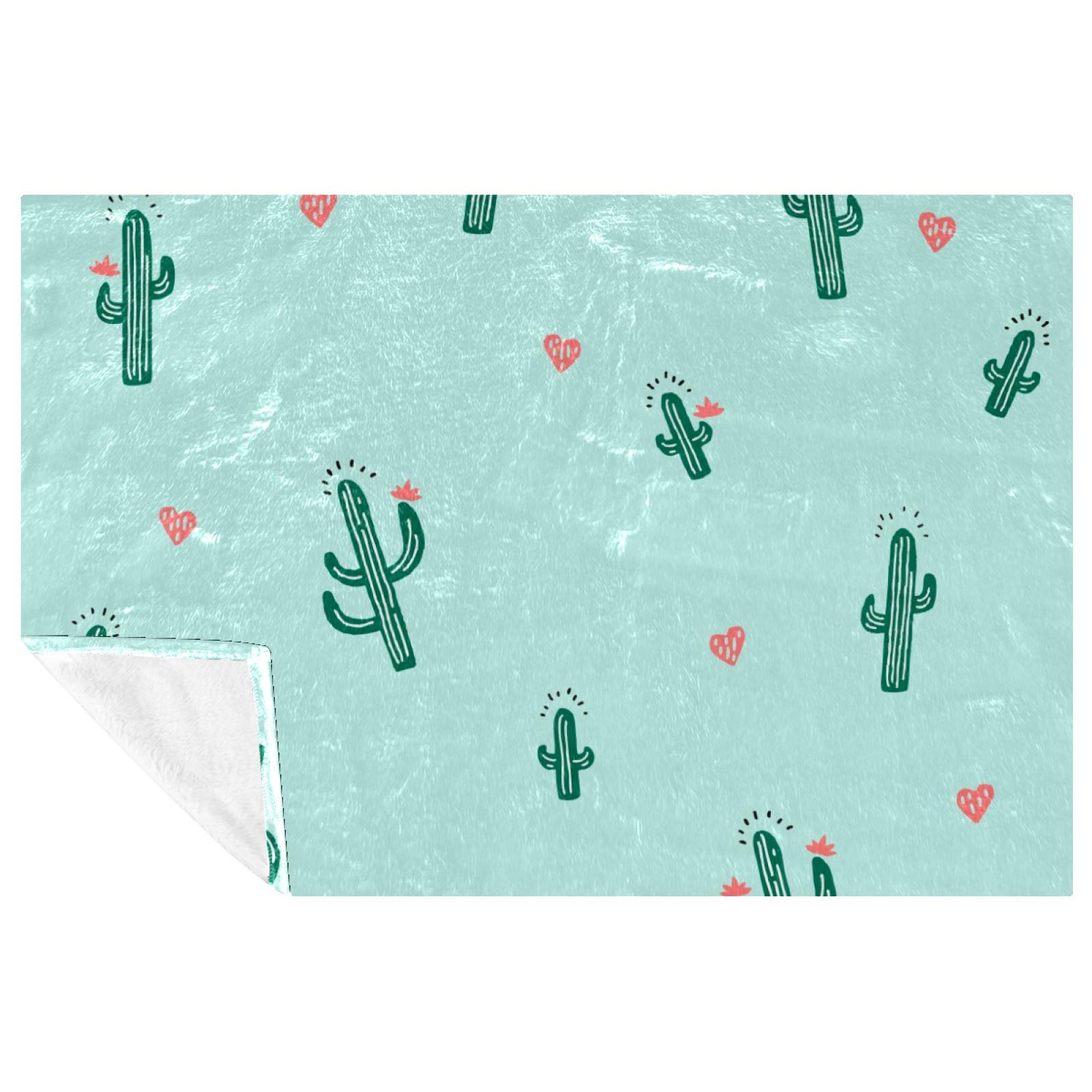 Couverture douce et chaude contre le vent frais motif cactus lit et camping
