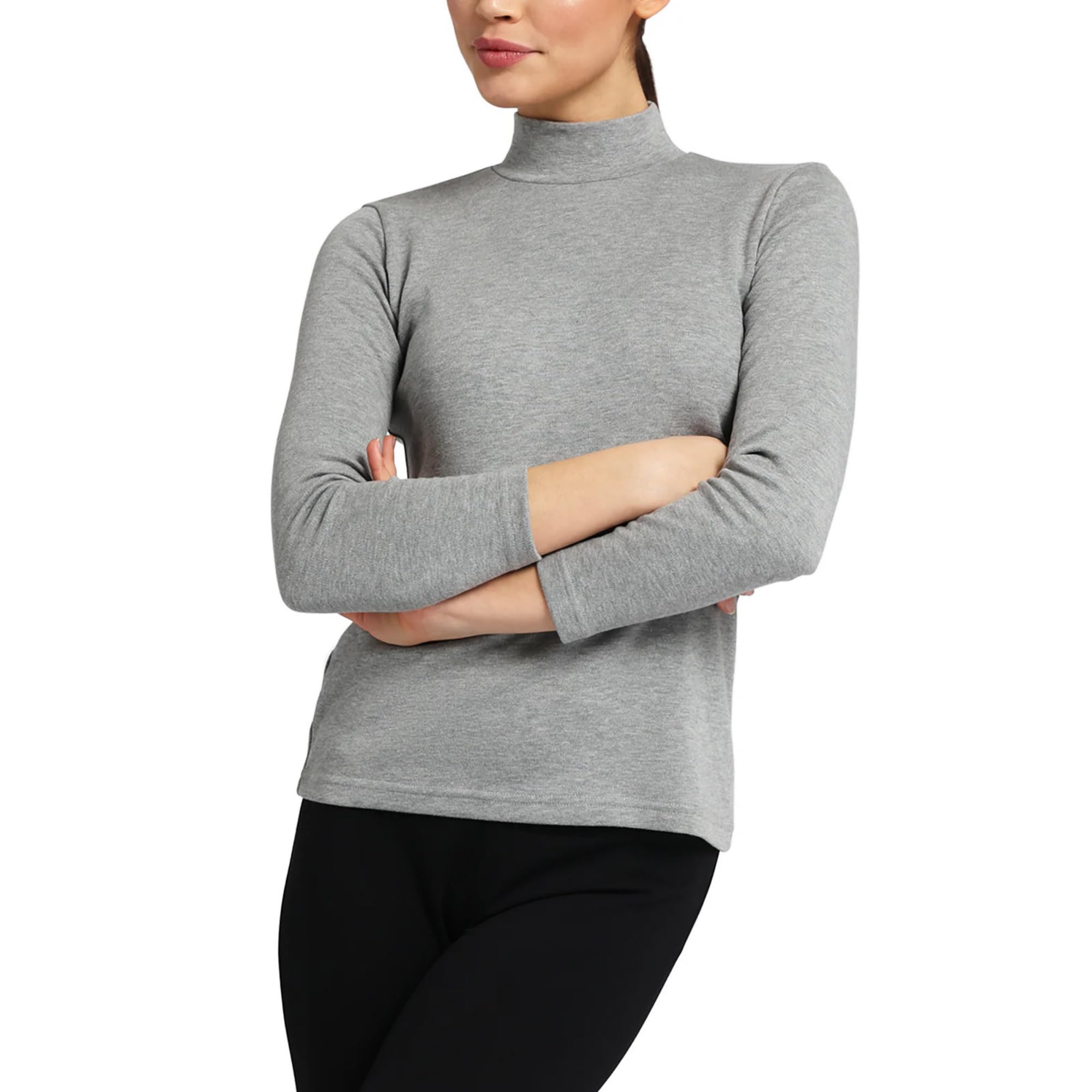 LIABEL Lupetto Donna Manica Lunga Caldo Cotone (2 Pezzi), Dolcevita Collo Alto vestibilità Perfetta, Calore e Comfort, Soffice al Tatto