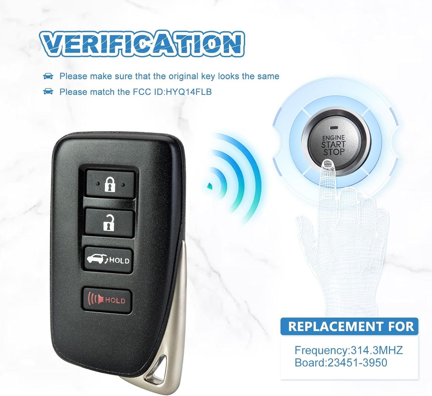 NorthAmerica リモートスマートリモートコントロールカーキー交換用 2020-08/2021 RX350/2021 LX5