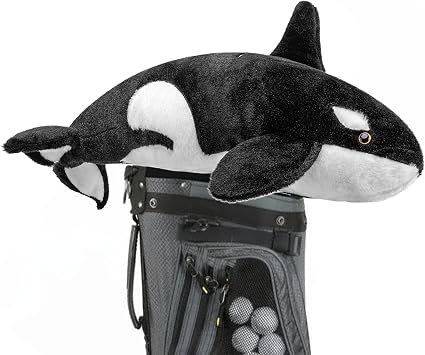 Funny Shark Golf Headcover, Animal Plush Golf Club Head Cover, Small Size, Fits Hybrid and Iron, Large Size Fits Standard 460cc Driver Head