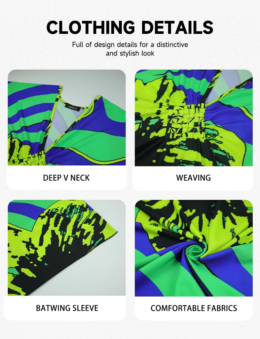 Bsubseach Women Floral Print Kaftan Dresses Plus Size Bathing Suit Cover Up Moo Moos Caftan Beach Dress for Swimwear Summer - Image 3