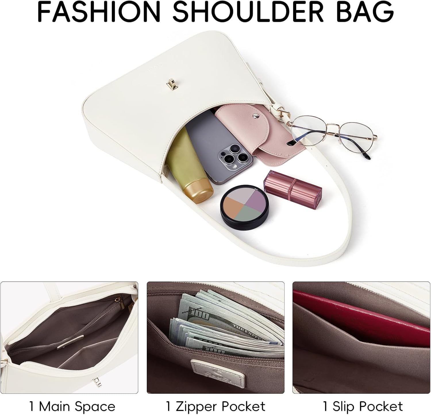 CLUCI Shoulder Bag for Women, Purses for Women, Handbag Hobo Bags Vegan Leather Crossbody Purse with Adjustable Strap - Image 5