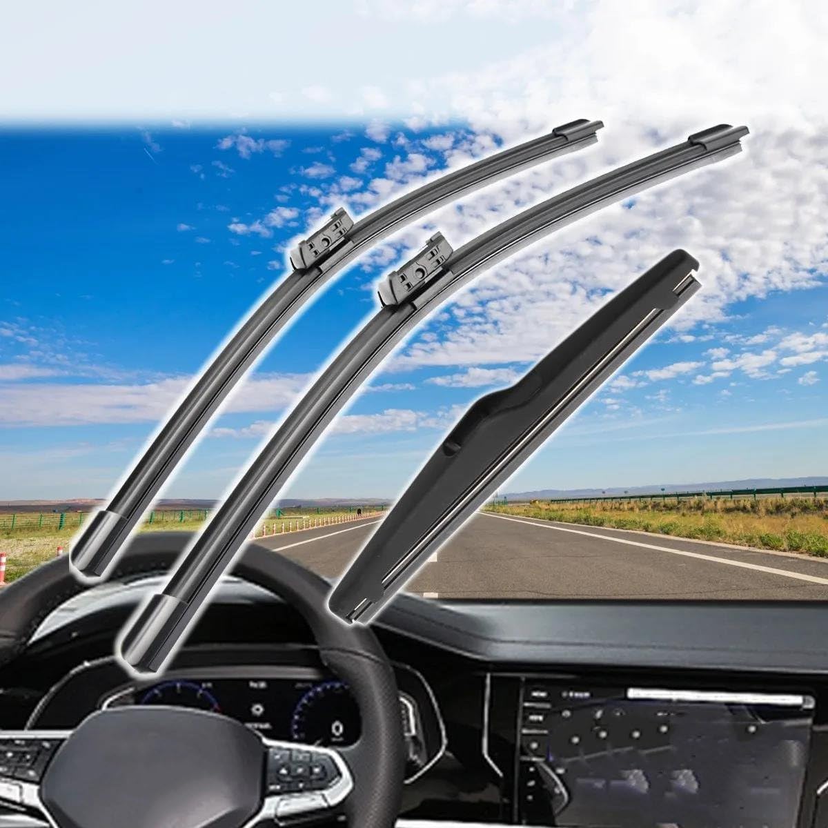 Spazzole Tergicristallo per Citroen C3 per Aircross 2017 2018 2019 2020 26 "+16"+8" Spazzole Tergicristallo Anteriori Posteriori Tergicristallo Auto