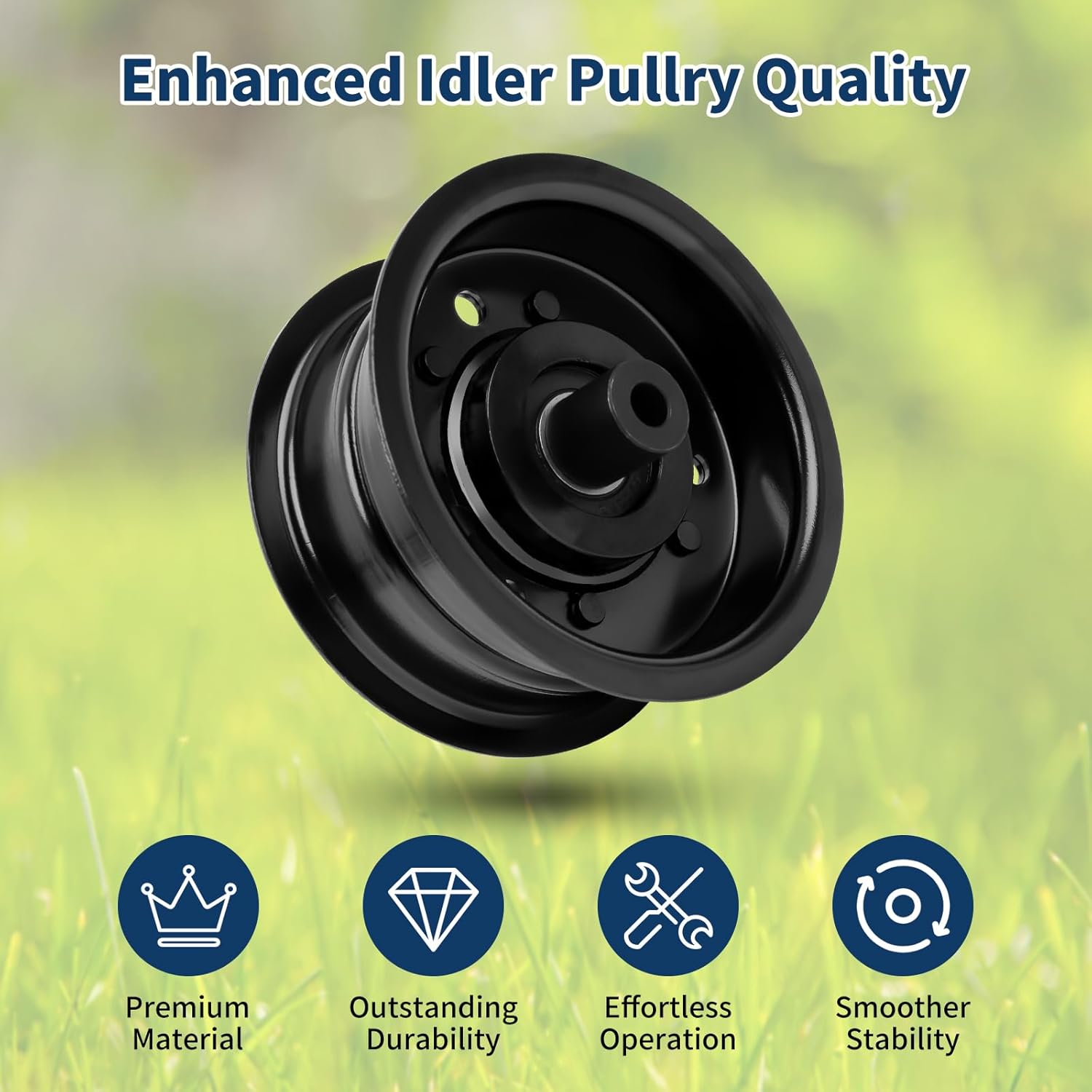 Upgraded 7327800 Flat Idler Pulley Compatible with Gravely PM144Z PM30 A riens Zoom 2050 2552XL 2560XL Series Lawn Mower, Replaces 07315100 07326000 034286