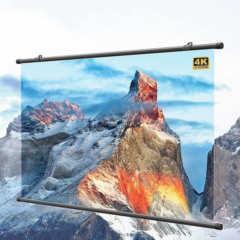 Pantalla proyector manual 72" 16:9 doble cara 4K HD miniatura 1