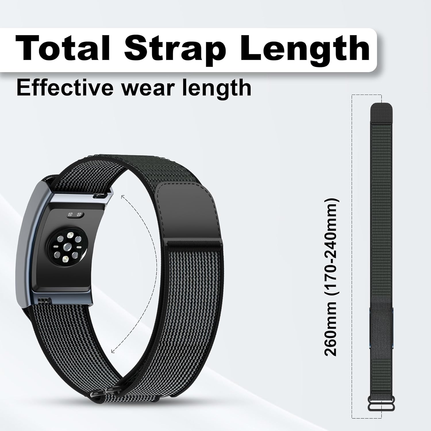 Nylon Replacement Band, Compatible with Amazfit Helio Strap – Adjustable, Breathable Sport Wristband for Fitness Tracker, Comfortable for All-Day Wear