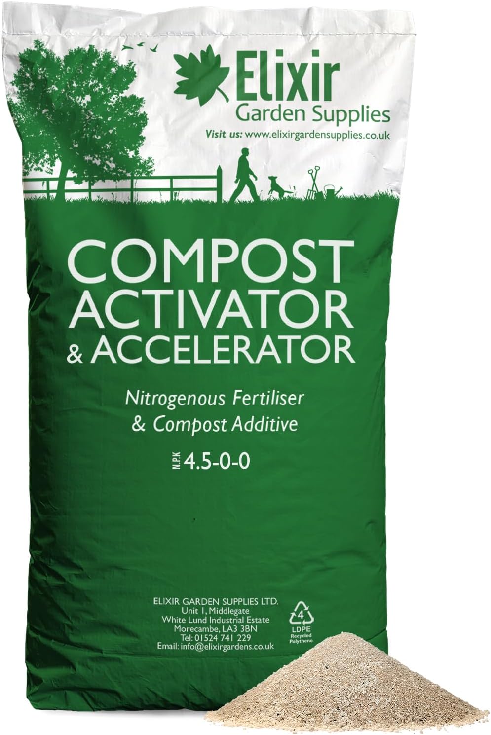 Elixir Gardens Compost Activator 4.5-0-0, Accelerator/Compost Maker - 25Kg | Treats over 180sqm