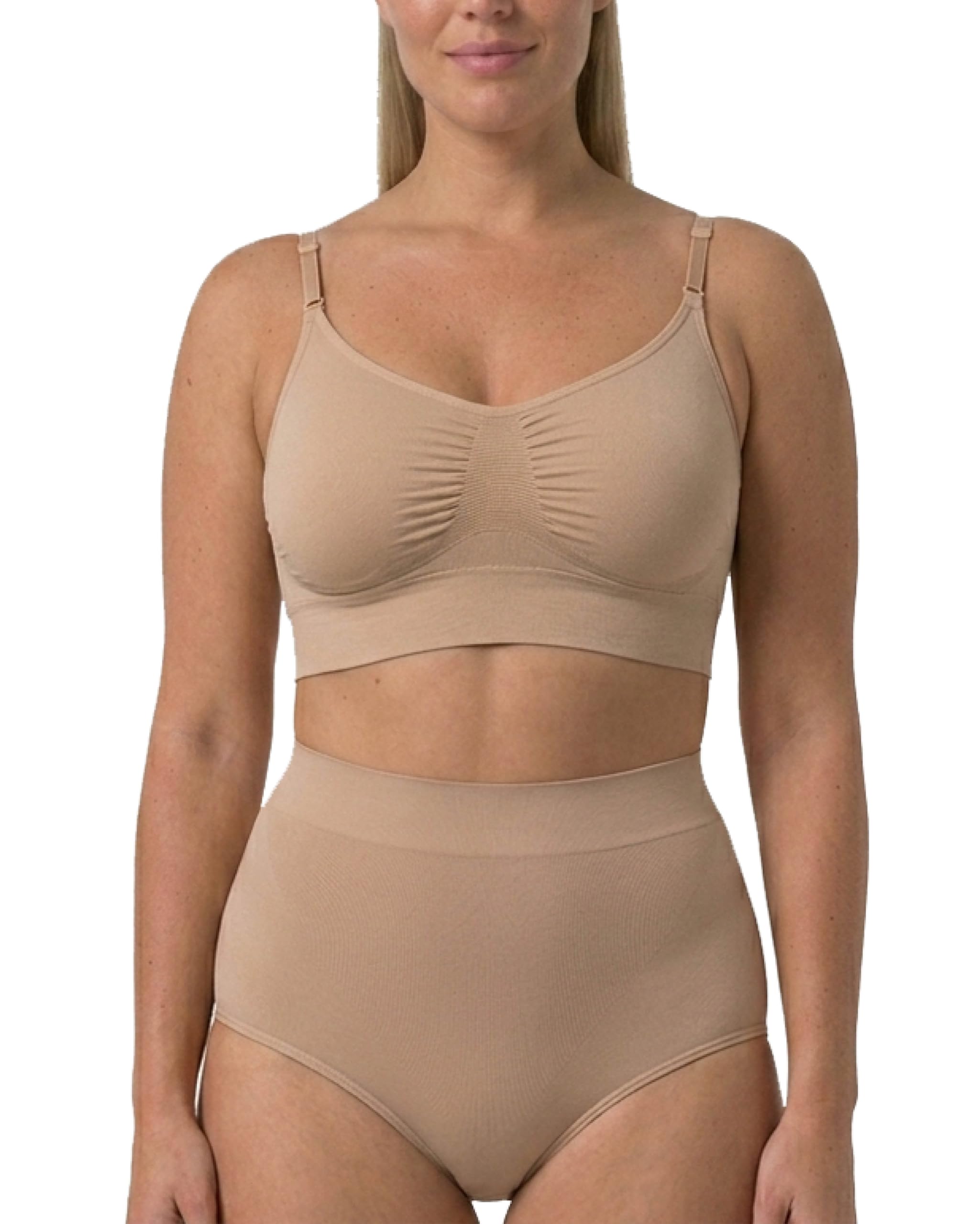 Risalti Top Shapewear Narrow Shoulder Bras for Women - Comfort Bra, Bralettes for Women in Microfibre, Ladies Bras Non Wired, Women's Bras and Crop Top, Seamless Sports Bra - Made in Italy