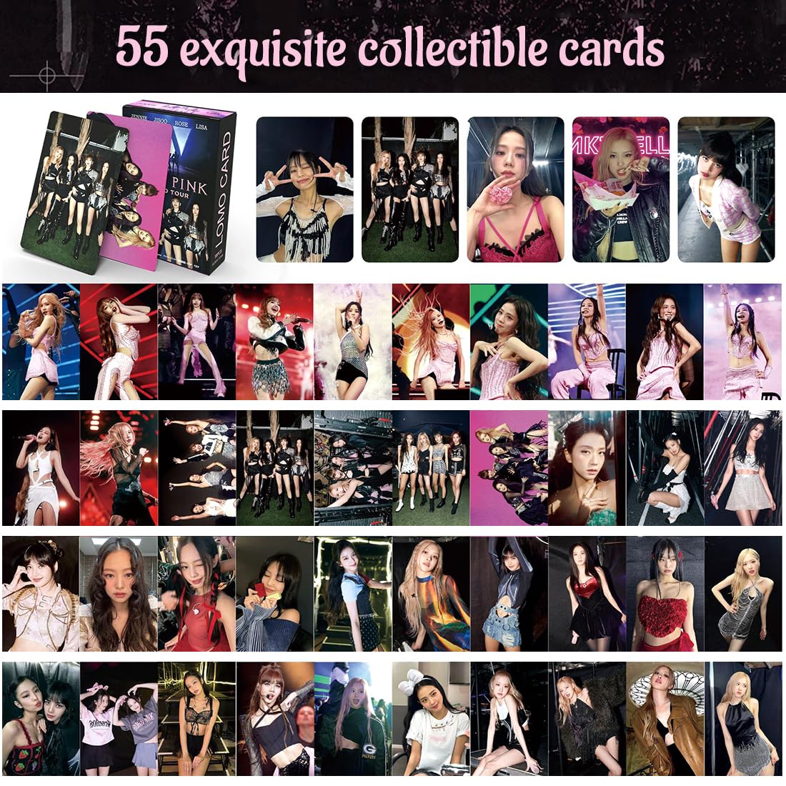 Kpop BP Cartes à Collectionner Born Pink World Tour 55 Lomo Cartes