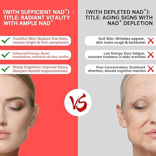 Miniatura 6 de NAD+ - Suplemento de gomitas para antienvejecimiento, energía y refuerzo de concentración, resveratrol, ribósido de nicotinamida, sabor a fresa,
