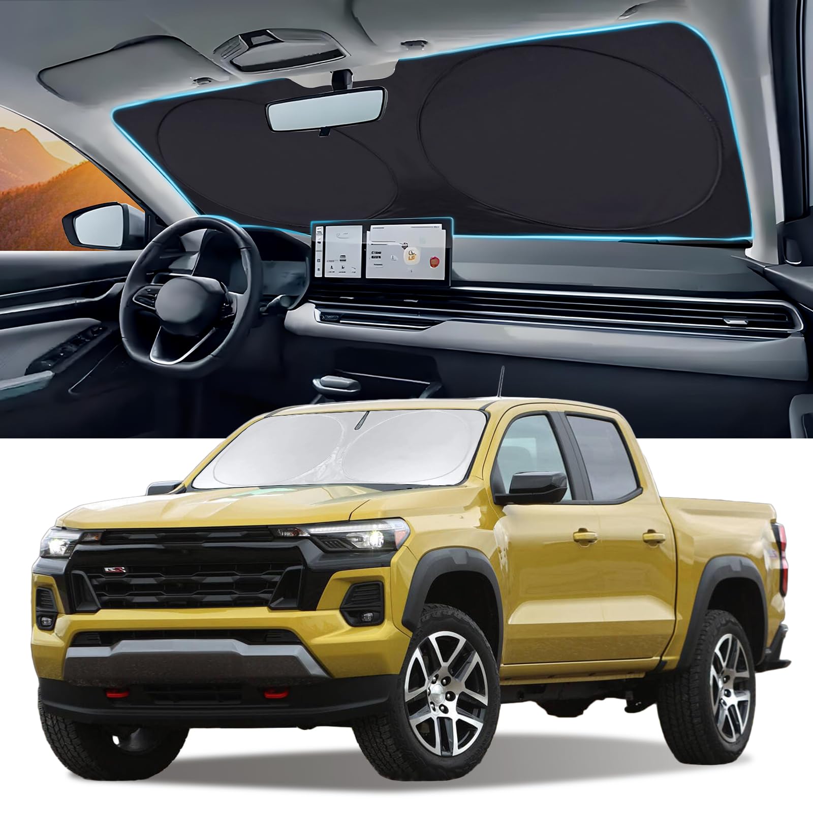 Windshield Sunshade for Chevrolet Colorado 2023-2024 2025 2026 Sun Visor