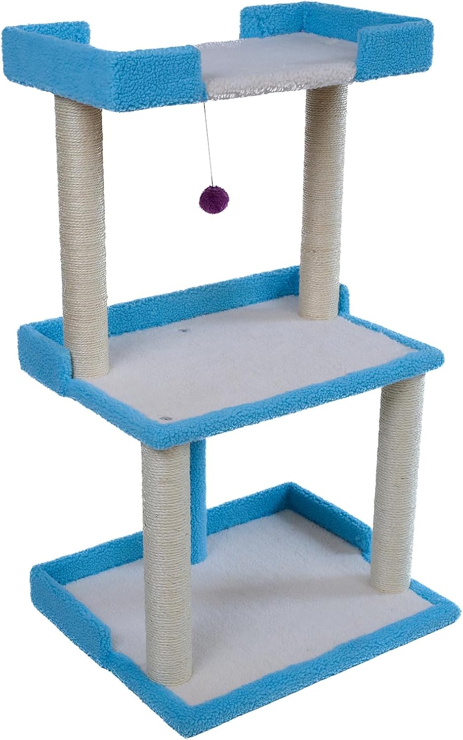 Armarkat Cat Tree for Indoor Cats, 41 Inch Tall Cat Condo with Sisal Scratching Posts, Plush Perches, Sturdy Activity Center for Large Cats - Sky Blue (Model B4109A)
