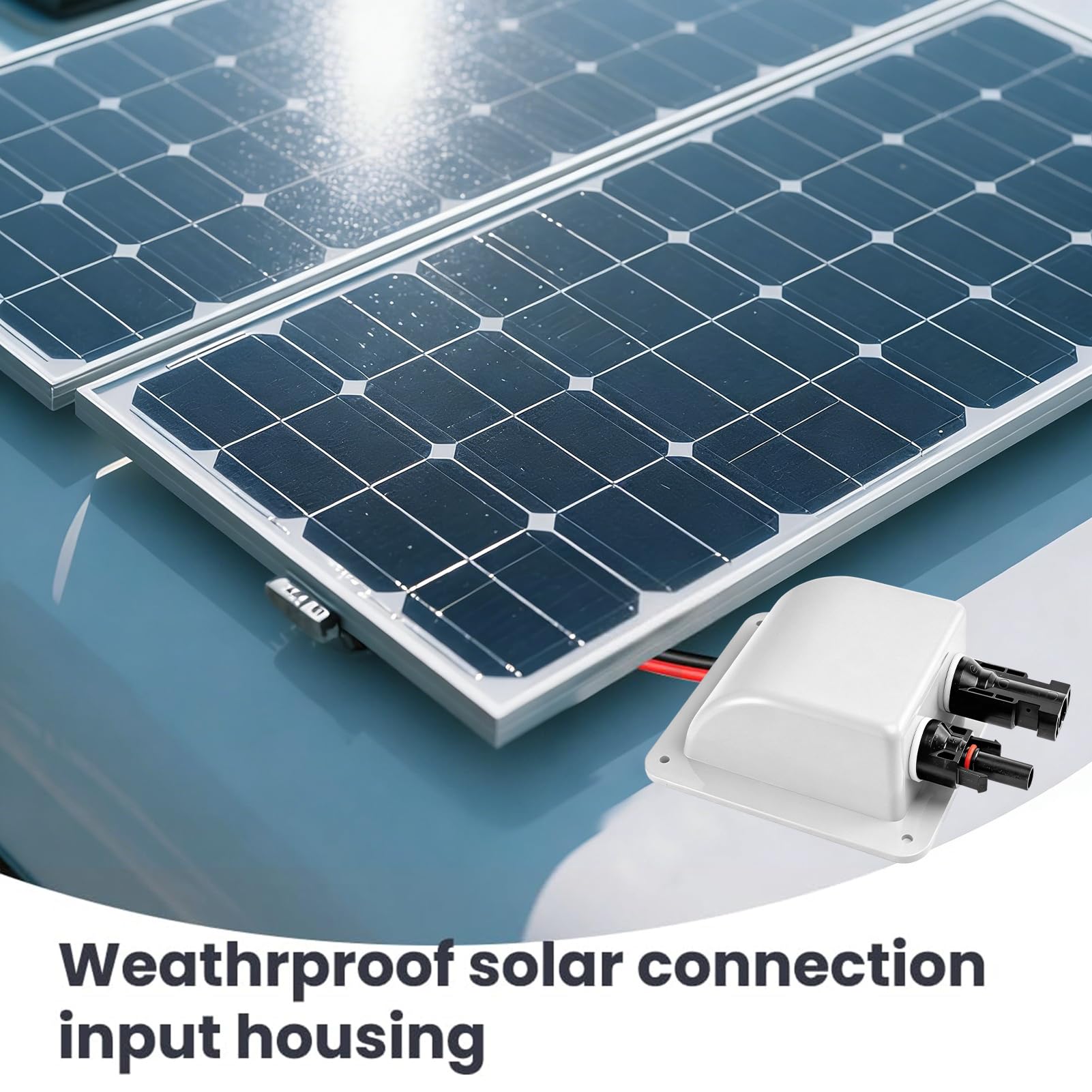 Dachdurchführung Solar Kabeldurchführung, Doppel Kabeldurchführung mit 2M Solarkabel, Wasserdichte Solarmodule Kabelverbinder, Solar Dachdurchführung für Wohnmobile Photovoltaik RV Solarplatten (Weiß)