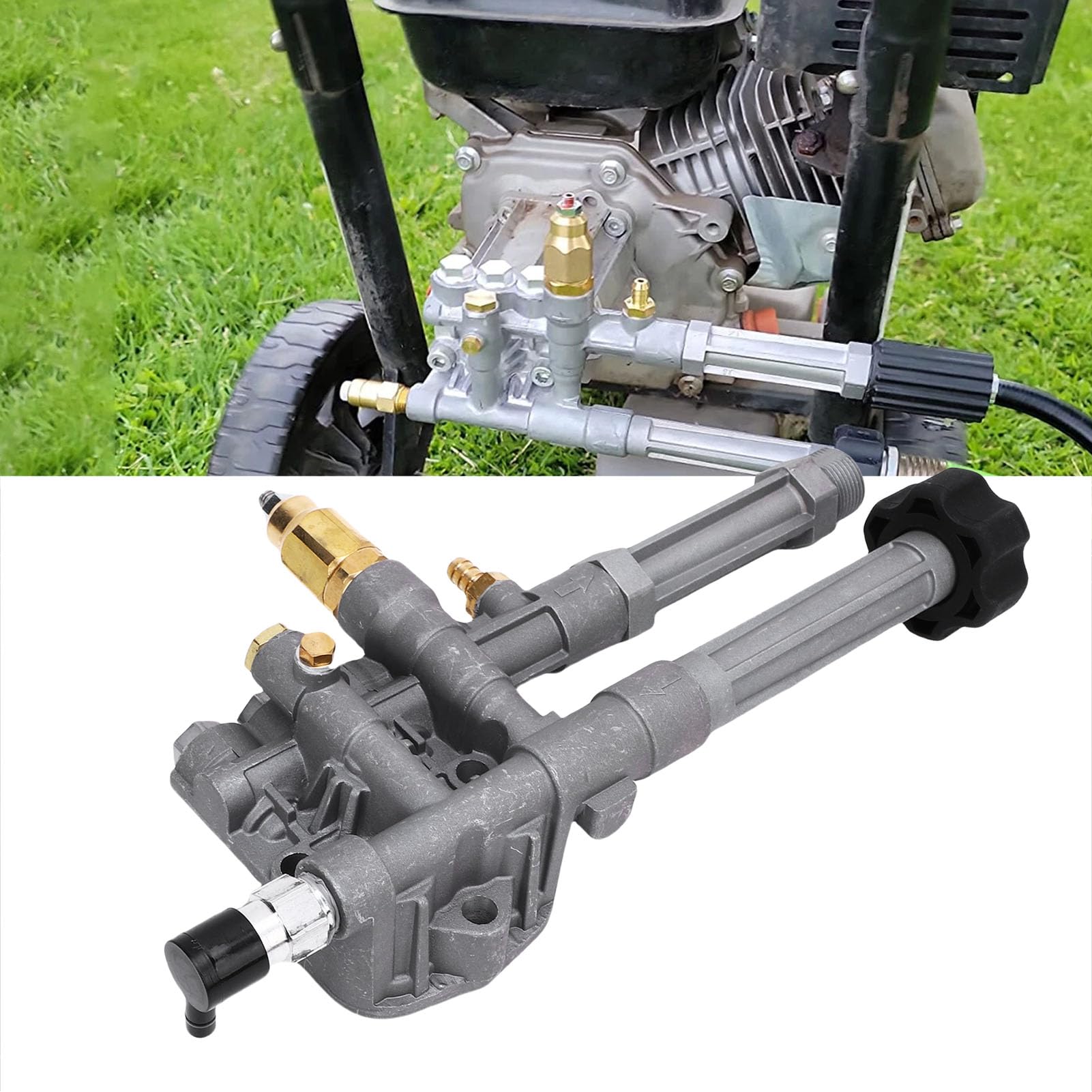 Tbest Tête de Pompe de Nettoyeur Haute Pression, Ensemble de Remplacement en Aluminium, Mise à Niveau pour Pompes AR42518 Troy Bilt SRMW, Meilleure qualité, Kit de Puissance élevé