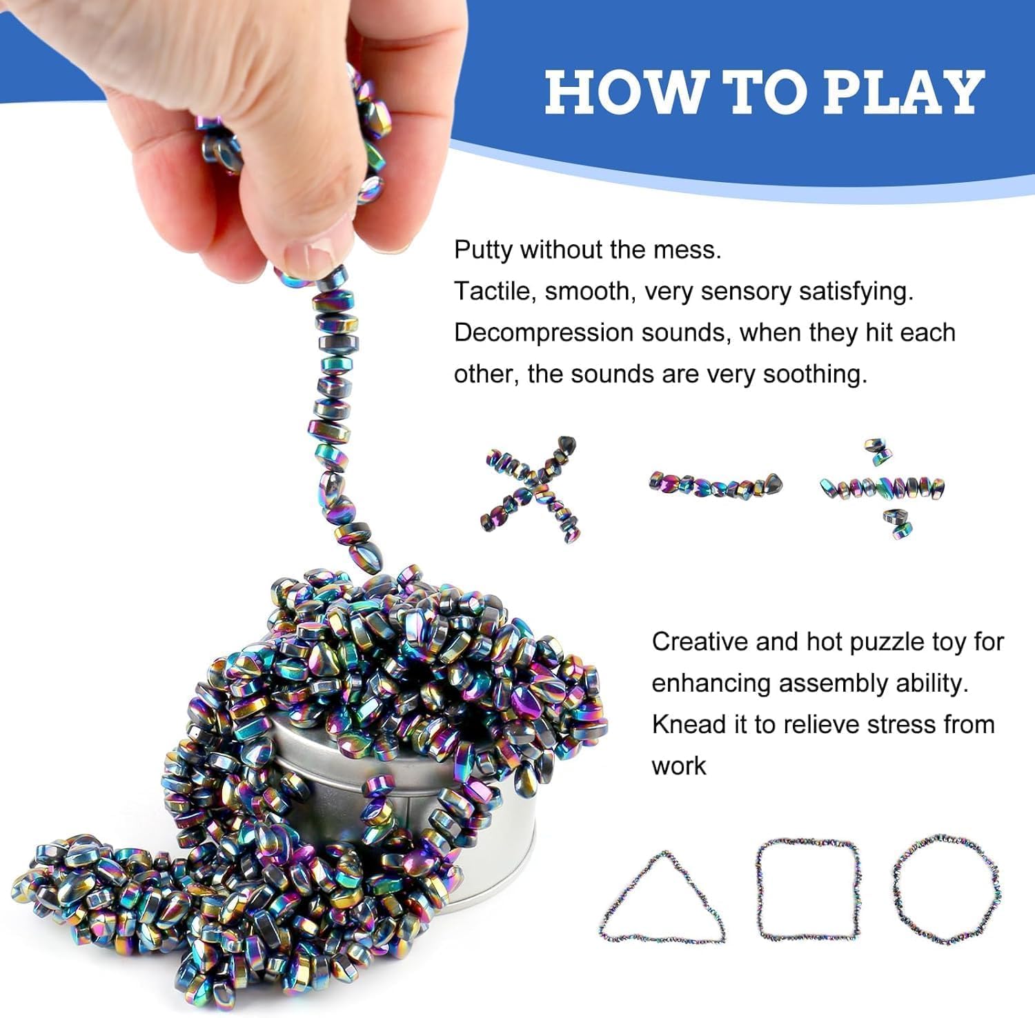 Amazon.com: 1100pcs Putty, Fidget Toys, Fidget Toys Adults ，Sensory  Toys，Adults Gifts,Desk Fidgets Toys for Office Stress/Anxiety Relief (1100  PCS(Colour)) : Toys & Games