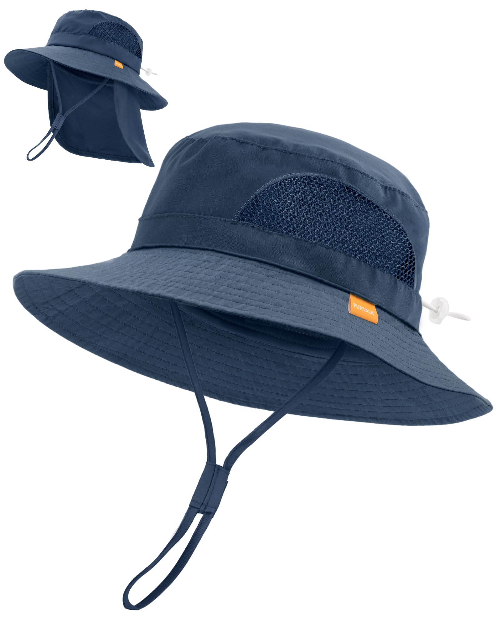 FURTALK Baby Toddler Sun Hat Bucket Hat with Neck Flap Wide Brim Hats Beach Vacation Essentials