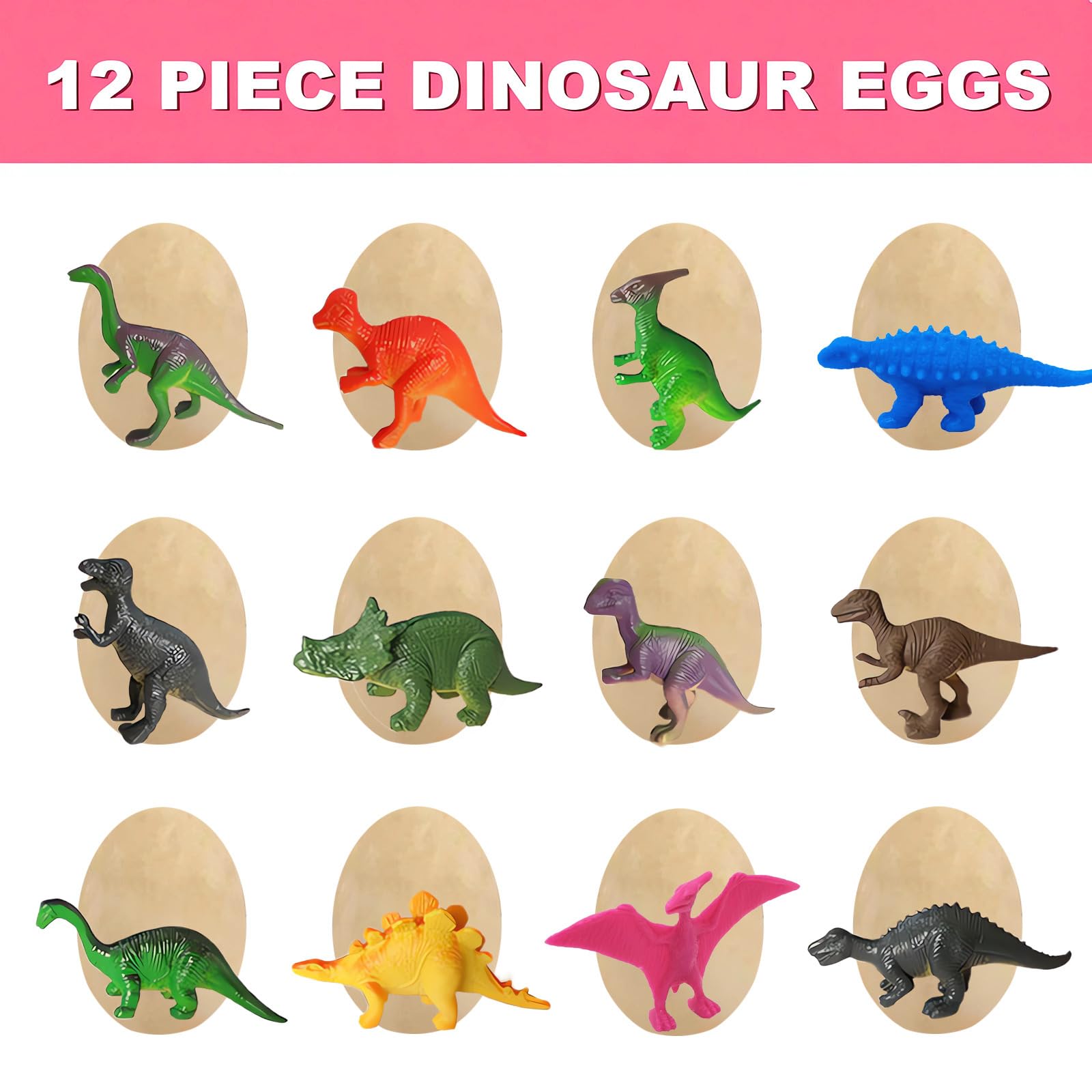 Easter Dino Eggs Dig Kit, 12 Pack Dinosaur Eggs Excavation Science Experiments Kits for Kids 4-12, Easter Basket/Stocking Stuffers, Toys for 3+ 4 5 6 7 8 9 10 Year Old Boys Girl