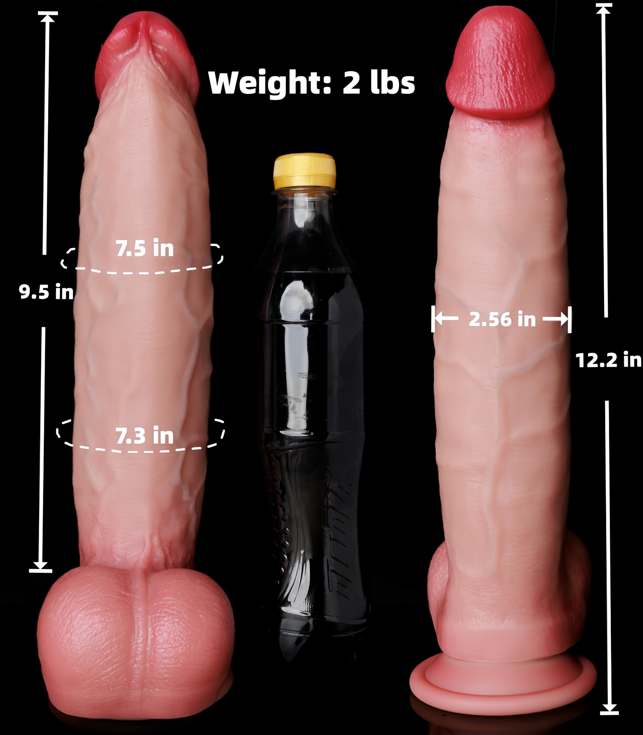 12 Inch Huge Thick Big  Dildo - Giant Realistic BBC Dildo for Men Women Gay, Dual Density Silicone Dildos with Strong Suction Cup, XXL Wide Massive Dildos for Anal Vagina, Adult Sex Toys & Games: Flesh
