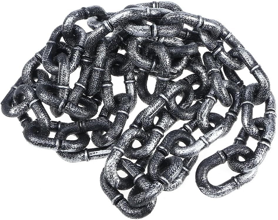 2M Halloween Simulation Plastic Chain Large Iron Chain Party Layout Decor Barrier Chain Performance Stage Prop Costume Accessory