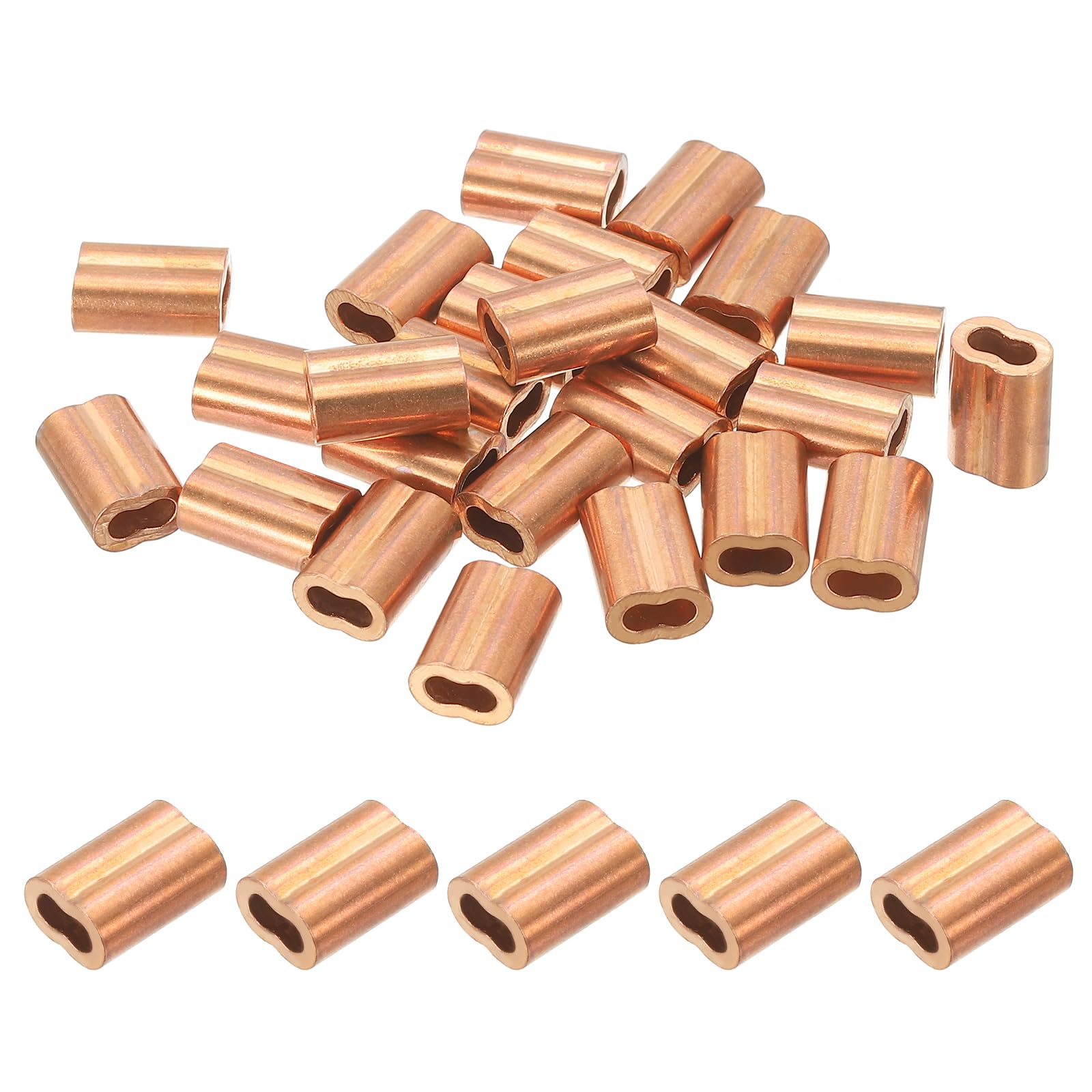 Ferrula de cable M3.0 PATIKIL con mangas de compresión de cobre de 1/8 pulg, pack de 25