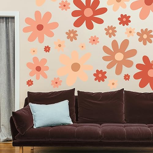 Miniatura 3 de Calcomanías de pared de margaritas, calcomanías de pared bohemias, arte de pared floral, calcomanías de flores de margaritas coloridas para niños,