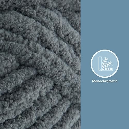 Miniatura 4 de Manta extra 1 paquete de 8.81 oz poliéster 6 súper voluminosos (Jumbo) 38 yardas tejer ganchillo manualidades y hilo de chenilla gruesa amigurumi