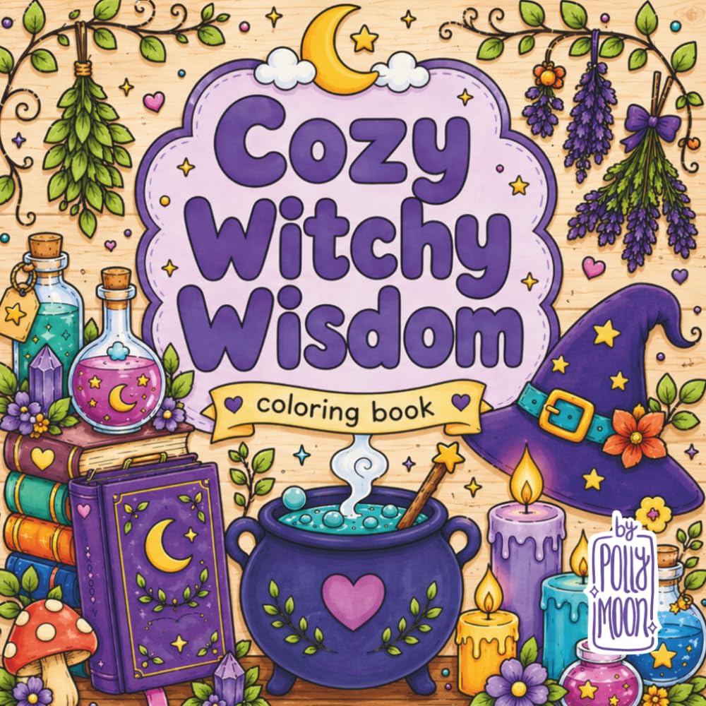 Cozy Witchy Wisdom: A Cozy Cottagecore and Witchcore Coloring Book for Adults and Teens with Inspirational Magical Quotes (Coloring Books By Polly Moon)