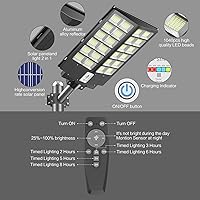 Vista 6 de Deepn Luz solar de calle de 8000 W, 480000 lúmenes, luces de inundación LED del atardecer al amanecer, sensor de movimiento al aire libre, IP66