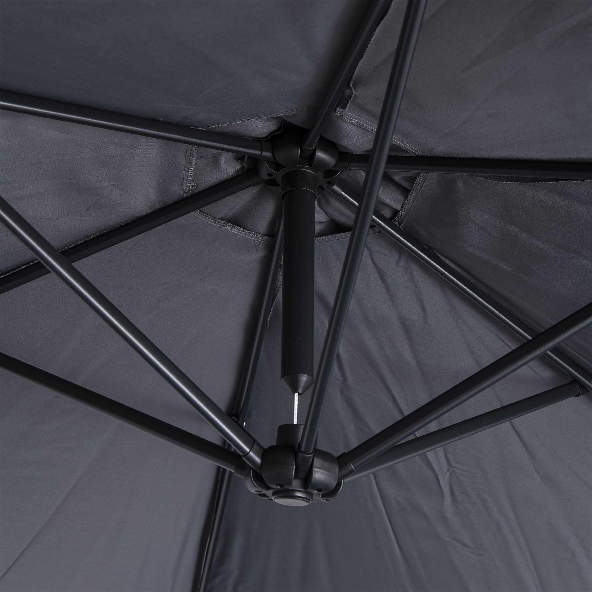 WERKA PRO Parasol Déporté Jardin - Cadre Métallique Robuste Toile Polyester 180 g/m² - Système Inclinable Rotatif - Gris Anth