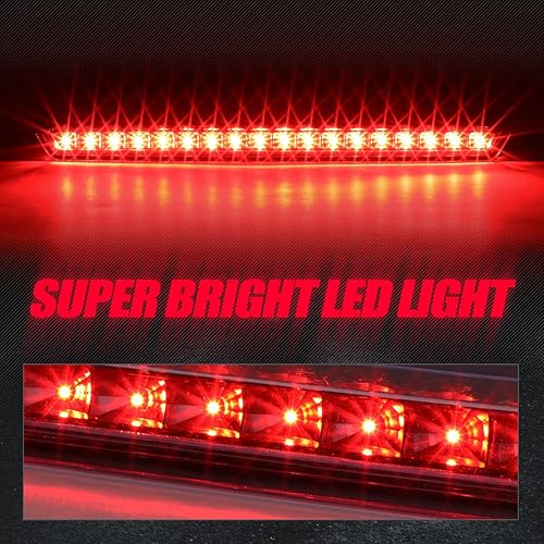 Miniatura 4 de Auto Dynasty Lámpara de freno trasera LED completa de tercera luz trasera compatible con Chevy Suburban Tahoe 15-20, montaje alto, carcasa negra,