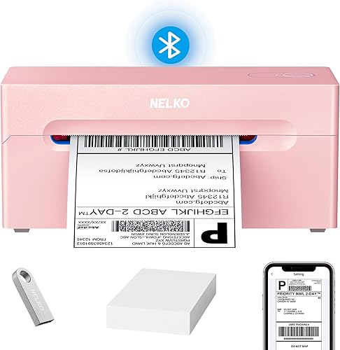Impresora térmica de etiquetas de envío Bluetooth, impresora de etiquetas de envío inalámbrica de 4 x 6 para paquetes de envío, compatible con