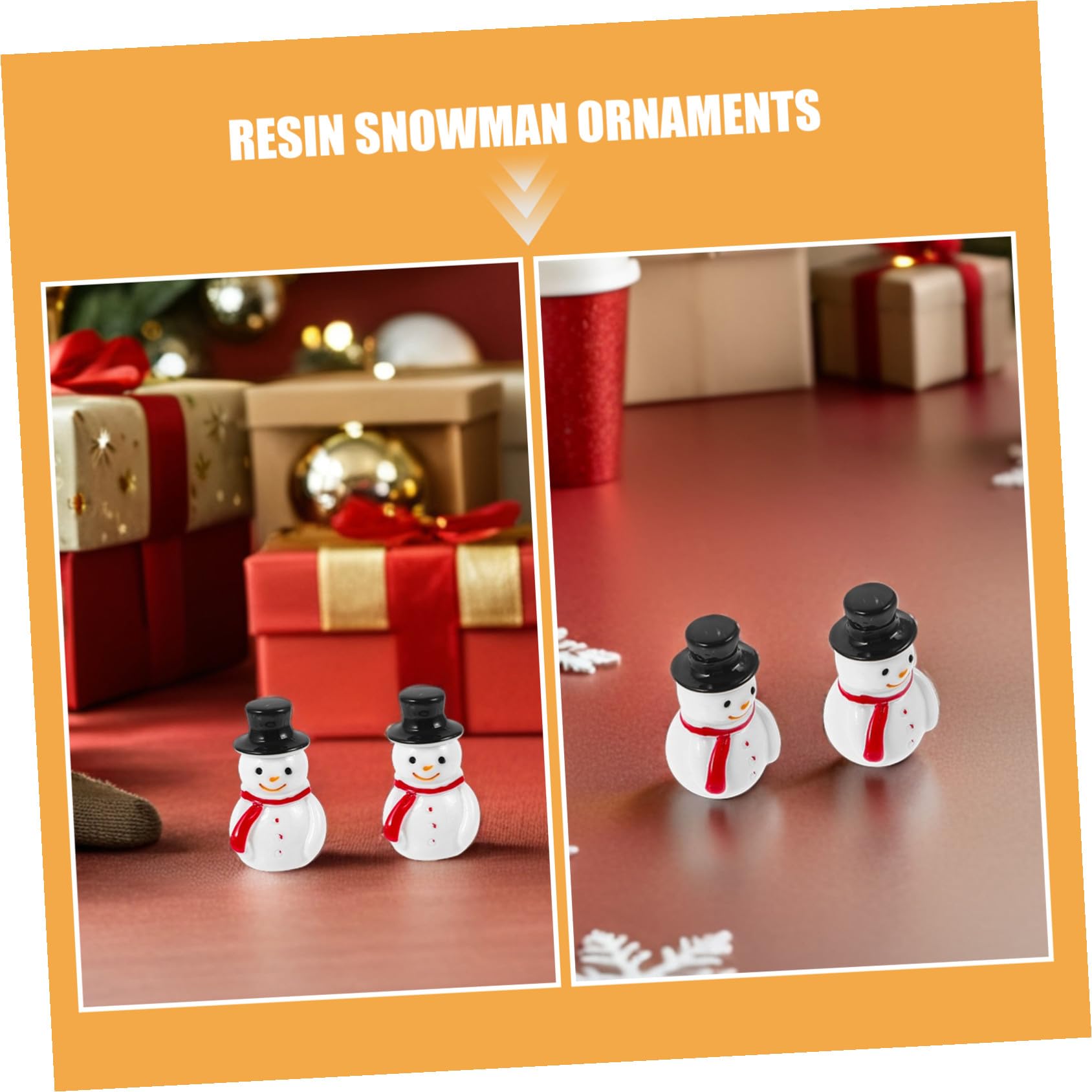 POPETPOP 100piezas Decoración de Mini Muñeco de Nieve de Resina Mini Adornos Navideños para Manualidades Casa de Muñecas Jardín de Hadas Fiesta de Invierno