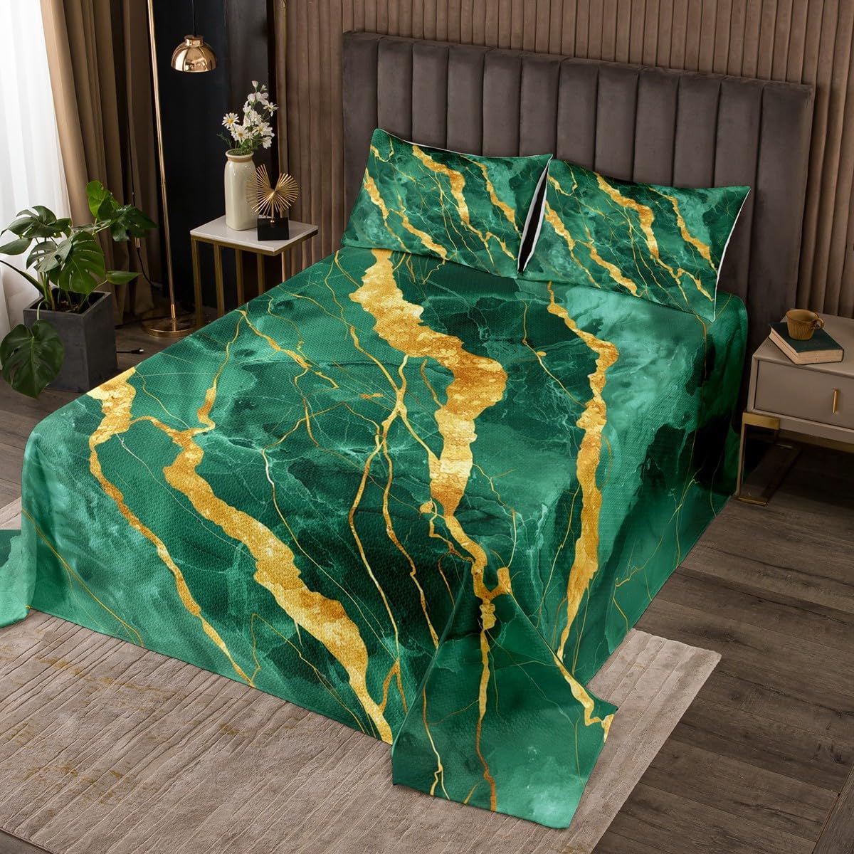 Erosebridal Coverlet Set King Size Stripe Line Bedspread for Minimalists Men Women Abstract Pattern Black Grey Retro Quilted Coverlet Soft Luxury Quilted