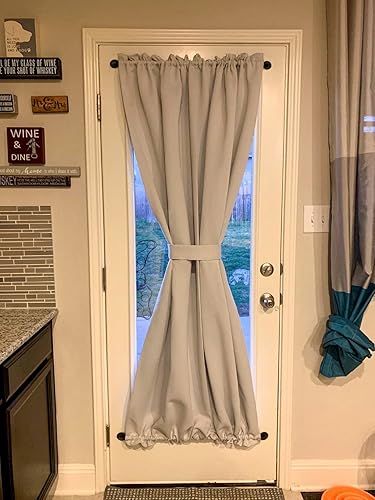 Miniatura 4 de KXLife Paquete de 2 barras de cortina autoadhesivas ajustables de 38 pulgadas para metal, puertas de madera, barra lateral multiusos de 17 a 28