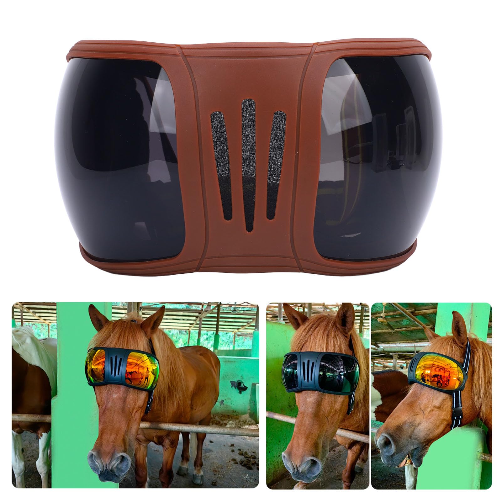 Lunettes de Sport pour Chevaux UV400, Rembourrage Doux, Coupe-vent, Sangles Réglables