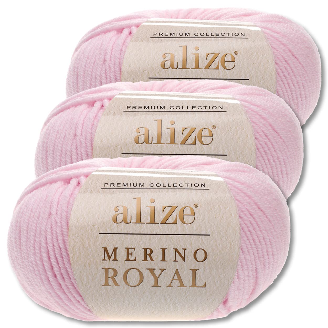 Alize Merino Royal 100% Lana Merino | 3 Gomitoli Da 50g | Colore Blu Scuro 58 | Superwash, Lavabile In Lavatrice | Per Maglieria, Cappelli, Sciarpe