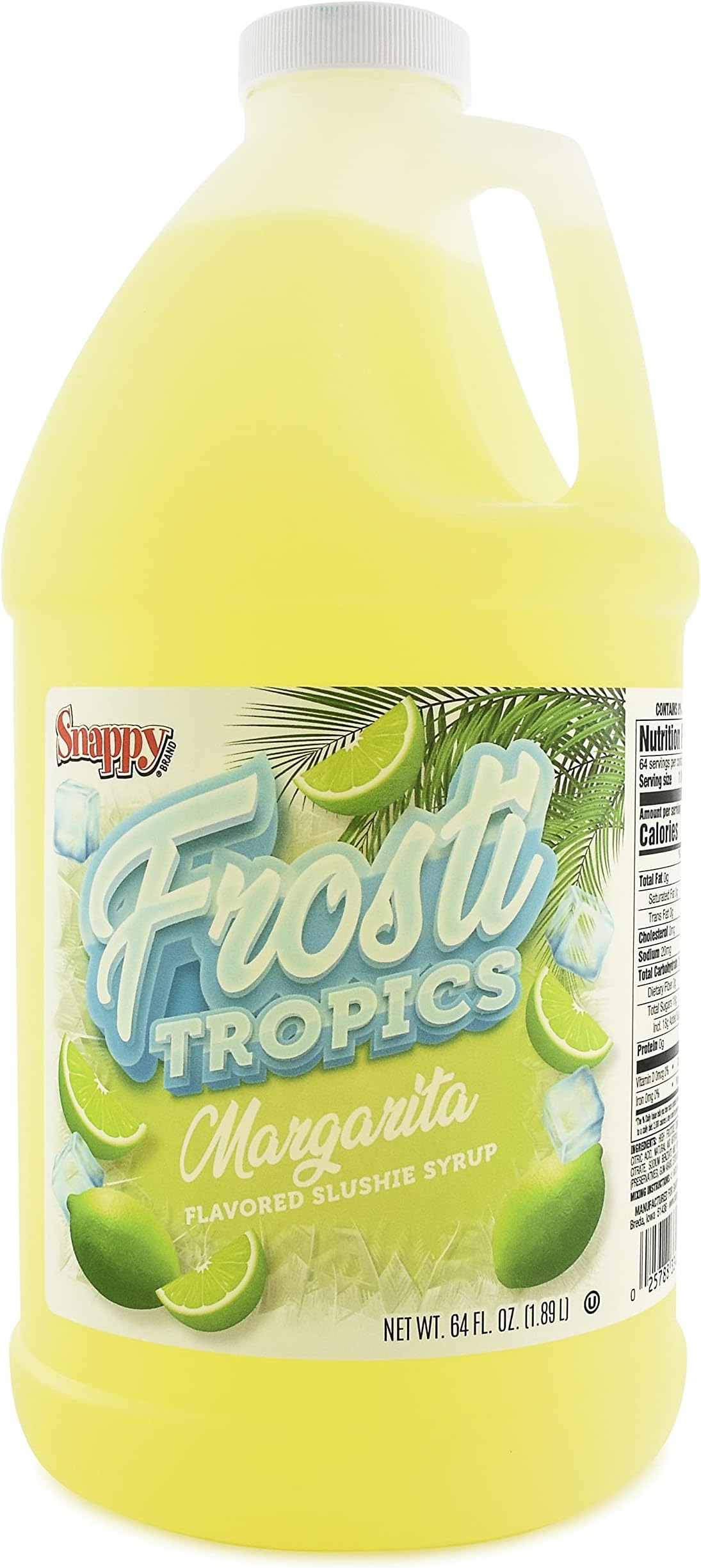 Snappy Frosti Tropics Margarita Slushie Mix, Slushie Syrups for Machine, Granita Slushy Syrup, Drink Mixers for Cocktails, Slushy Drink Mixes for Alcohol, 1/2 Gallon