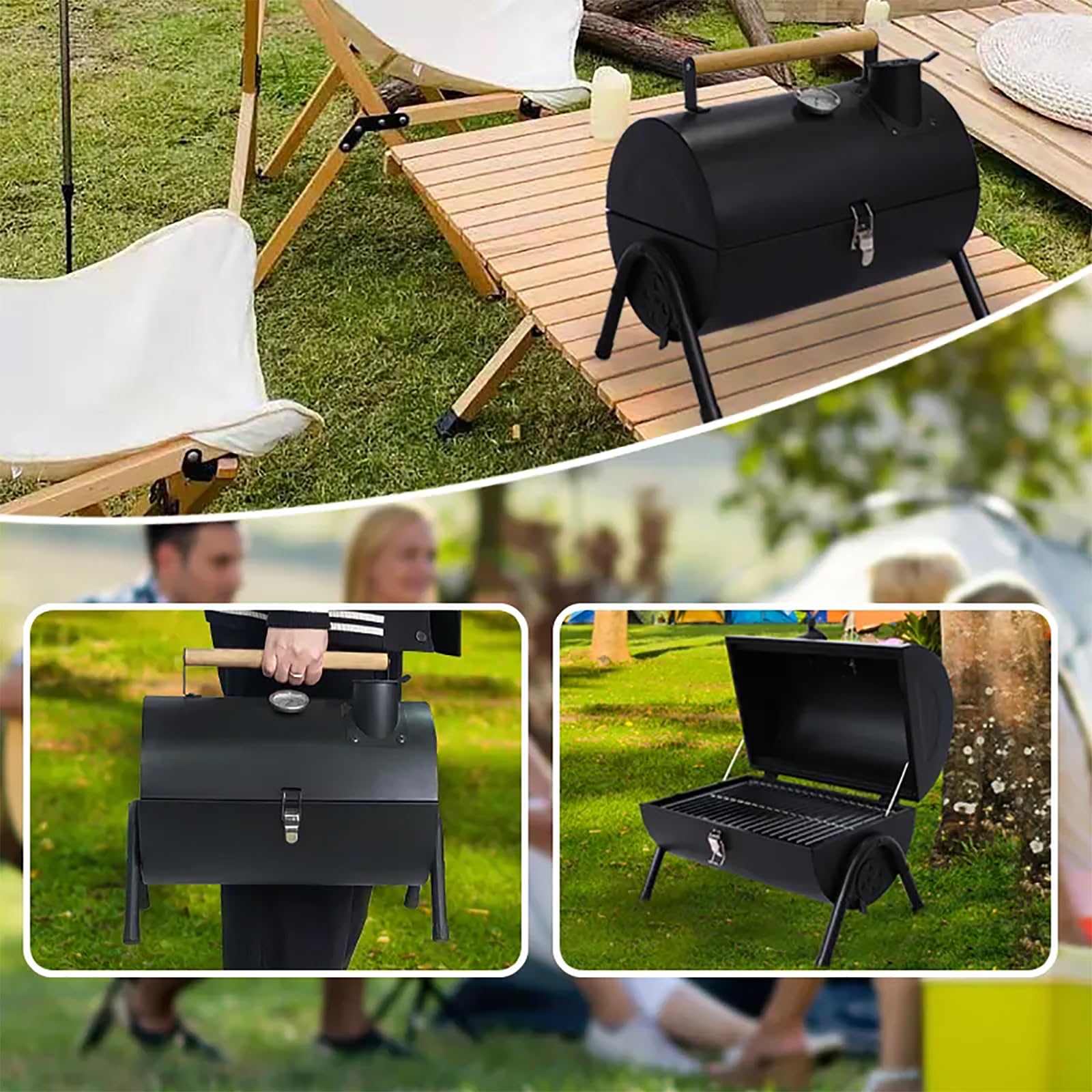 Griglia a Carbone Portatile,Griglia Per Barbecue Portatile Da Tavolo Resistente Al Calore,Acciaio Extra Spesso,Resistente Alle Alte Temperature,facile Da Pulire,per Barbecue All'aperto Campeggio