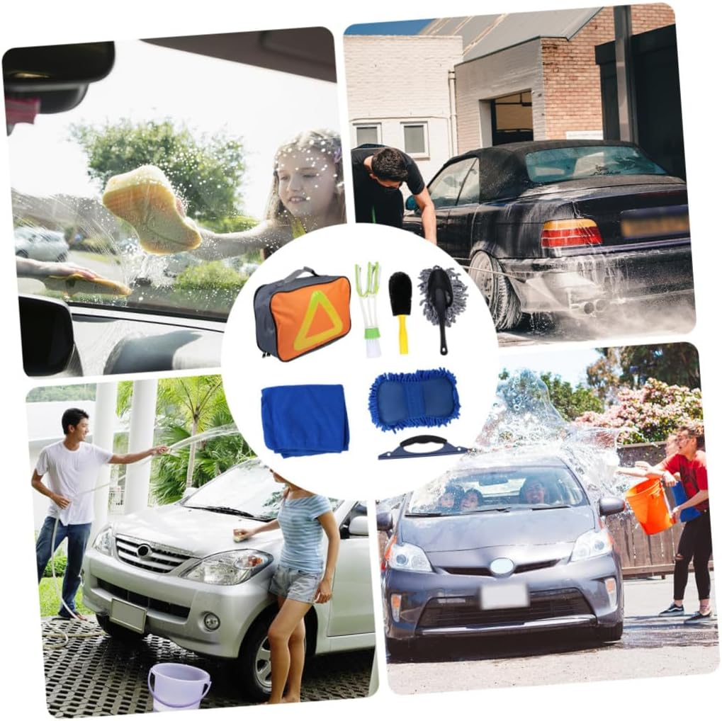 GLEAVI Car Cleaning Kit Car Wash Tool Dashboard Cleaner Washing Sponge Wipes Interior Cleaning Supplies Practical Gadget